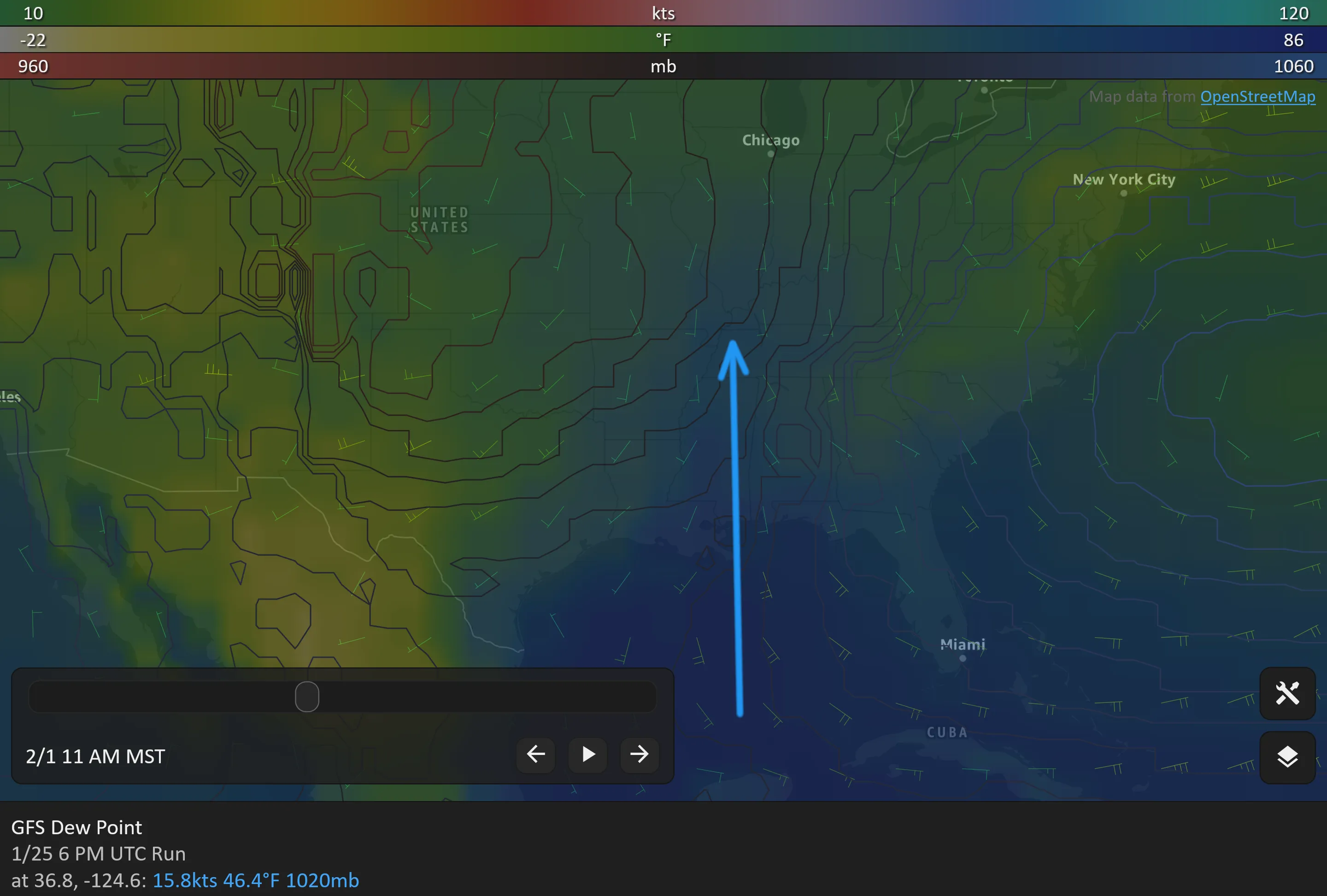 Moisture from the Gulf of Mexico